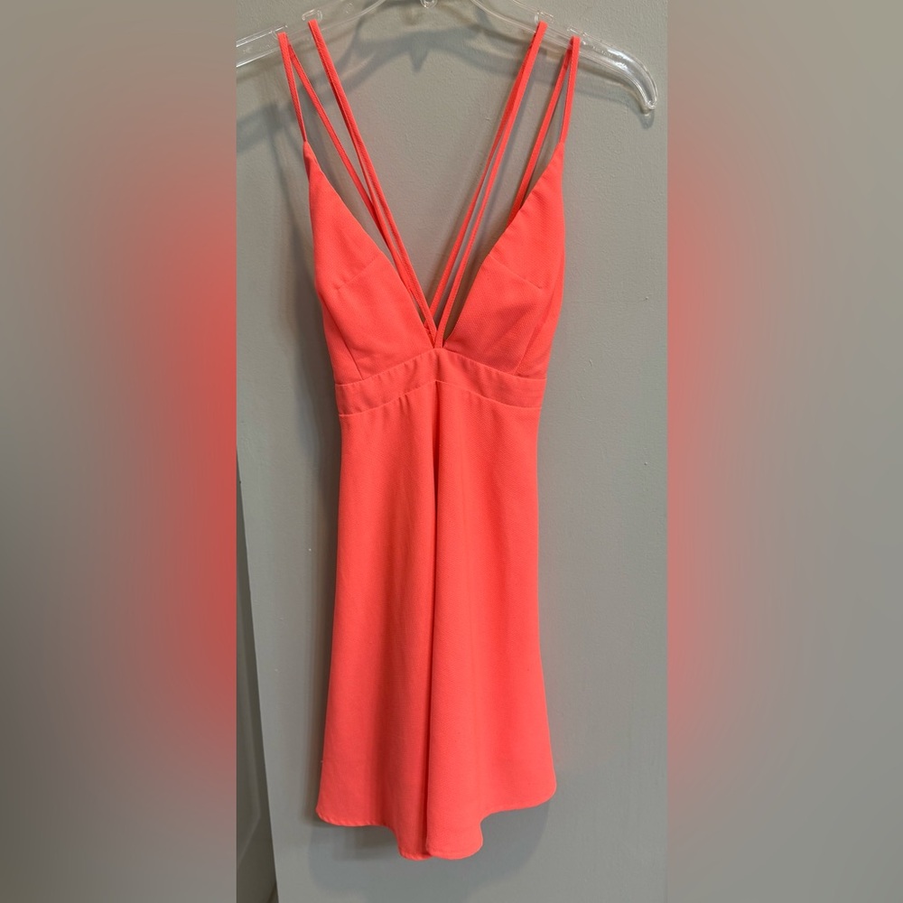 Elegant Coral Backless Dress